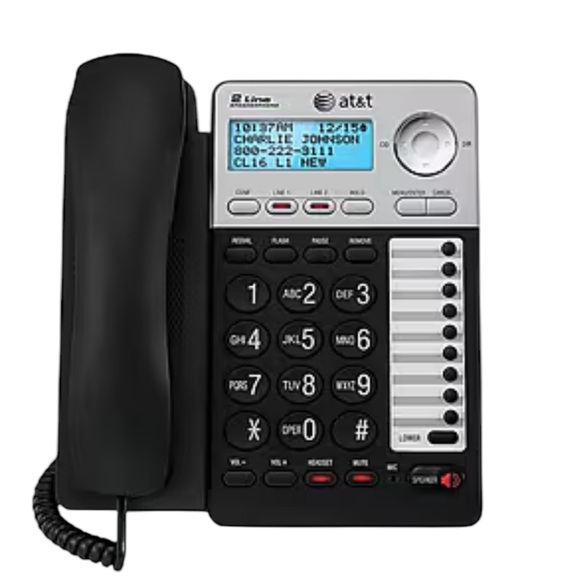 NEW IN BOX AT&T ML17929 2-Line Corded Phone Fir Office Black/Silver Never Used - Picture 1 of 4
